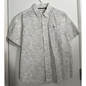 White Heritage Slim Fit Sharks Pattern Black White Button Down Penguin Shirt